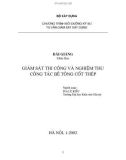 Bài giảng môn học Giám sát thi công và nghiệm thu công tác bê tông cốt thép - PGS. Lê kiều