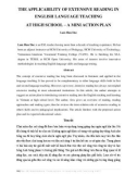 The applicability of extensive reading in English language teaching at high school – a mini action plan