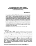 Application of project based learning in teaching communication skills in English to engineering students