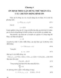 Các áp dụng kỹ thuật và ổn định của hệ động lực: Phần 2