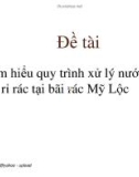 Tìm hiểu quy trình xử lý nước rỉ thải tại bãi rác Mỹ Lộc - phanquangthoai@yahoo.com