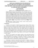 Applying information technology in vocabulary teaching and learning for the first year English non major students at Thuong Mai University