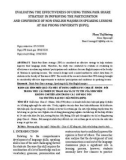 Evaluating the effectiveness of using think pair share strategy in improving the participation and confidence of non English majors in speaking lessons at Hai Phong University (HPU)