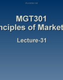 Principles of marketing: Lecture 31