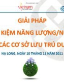 GIẢI PHÁP TIẾT KIỆM NĂNG LƯỢNG/NƯỚC CHO CÁC CƠ SỞ LƯU TRÚ DU LỊCH