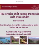 Tiêu chuẩn chất lượng trong sản xuất thực phẩm phần 1