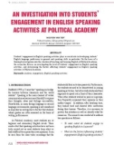 An investigation into students' engagement in English speaking activities at political academy