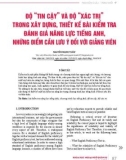 Độ 'tin cậy' và độ 'xác trị' trong xây dựng, thiết kế bài kiểm tra đánh giá năng lực tiếng Anh, những điểm cần lưu ý đối với giảng viên