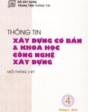 Thông tin Xây dựng cơ bản và khoa học công nghệ xây dựng – Số 4/2013