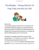 'Free Reading' - Phương Pháp Học Từ Vựng Tiếng Anh Hiệu Quả Nhất