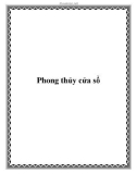 Phong thủy cửa sổ