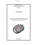 Bài Giảng Phân Tích Công Cụ - LÊ THỊ MÙI