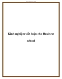 Kinh nghiệm viết luận cho Business school