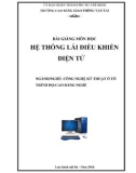 Bài giảng Hệ thống lái điều khiển điện tử - CĐ Giao thông Vận tải