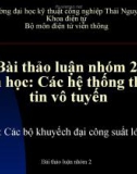 Bài thảo luận: các hệ thống thông tin vô tuyến