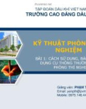 Bài giảng Kỹ thuật phòng thí nghiệm: Bài 1 - Phạm Thị Hải Yến