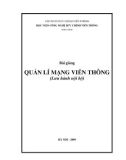 Bài giảng Quản lý mạng viễn thông - Học Viện Công Nghệ Bưu Chính Viễn Thông