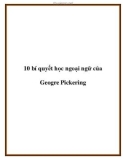 10 bí quyết học ngoại ngữ của Geogre Pickering