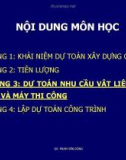 Bài giảng Lập dự toán xây dựng: Chương 3 - GV. Phạm Văn Dũng