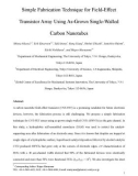 Simple Fabrication Technique for Field-Effect Transistor Array Using As-Grown Single-Walled Carbon Nanotubes