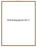 10 lỗi thường gặp khi viết CV