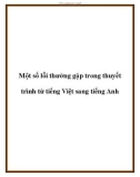 Một số lỗi thường gặp trong thuyết trình từ tiếng Việt sang tiếng Anh