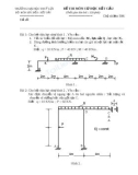 Đề thi môn Cơ học kết cấu - ĐH Thủy lợi - Đề số 3