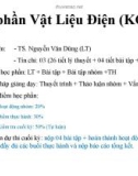 Bài giảng môn Vật liệu điện: Chương 0 - TS. Nguyễn Văn Dũng