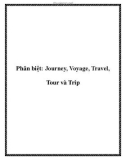 Phân biệt: Journey, Voyage, Travel, Tour và Trip