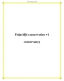 Phân biệt conservation và conservancy