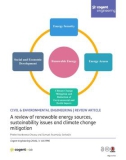 A review of renewable energy sources, sustainability issues and climate change mitigation.