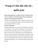 Trang trí nhà độc đáo từ... quần jean