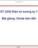 Bài giảng Điện tử tương tự 1: Diode bán dẫn