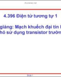 Bài giảng Điện tử tương tự 1: Mạch khuếch đại tín hiệu nhỏ sử dụng transistor trường