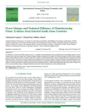 Power outages and technical efficiency of manufacturing firms: Evidence from selected South Asian countries