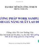 Bài giảng Phương pháp work sampling đánh giá năng suất lao động - TS. Lưu Trường Văn