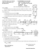 Đề thi kết thúc học phần học kì 2 môn Sức bền vật liệu năm 2019-2020 có đáp án - Trường CĐ Kỹ thuật Cao Thắng (Hệ Cao đẳng các ngành)