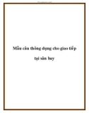 Mẫu câu thông dụng cho giao tiếp tại sân bay