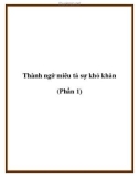 Thành ngữ miêu tả sự khó khăn (Phần 1)