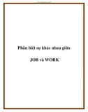 Phân biệt sự khác nhau giữa JOB và WORK