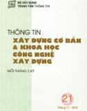 Thông tin Xây dựng cơ bản và khoa học công nghệ xây dựng – Số 21/2019