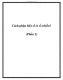 Cách phân biệt số ít số nhiều? (Phần 2)