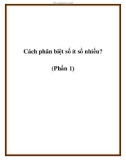 Cách phân biệt số ít số nhiều? (Phần 1)