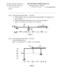 Đề thi môn cơ học kết cấu 1 - Trường đại học Thủy Lợi - Đề số 33
