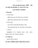 Giáo án điện dân dụng THPT - Bài 25: MỘT SỐ KÍ HIỆU VÀ NGUYẤN TẮC LẬP SƠ ĐỒ CẤP ĐIỆN