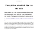 Phòng khách: niềm hãnh diện của chủ nhân