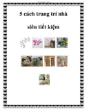 5 cách trang trí nhà siêu tiết kiệm