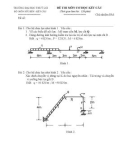 Đề thi môn cơ học kết cấu 1 - Trường đại học Thủy Lợi - Đề số 16