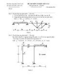 Đề thi môn cơ học kết cấu 1 - Trường đại học Thủy Lợi - Đề số 12