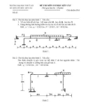 Đề thi môn cơ học kết cấu 1 - Trường đại học Thủy Lợi - Đề số 22